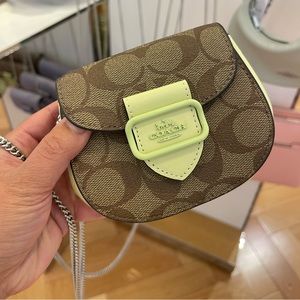 Coach Morgan Card Case On A Chain In Signature Canvas